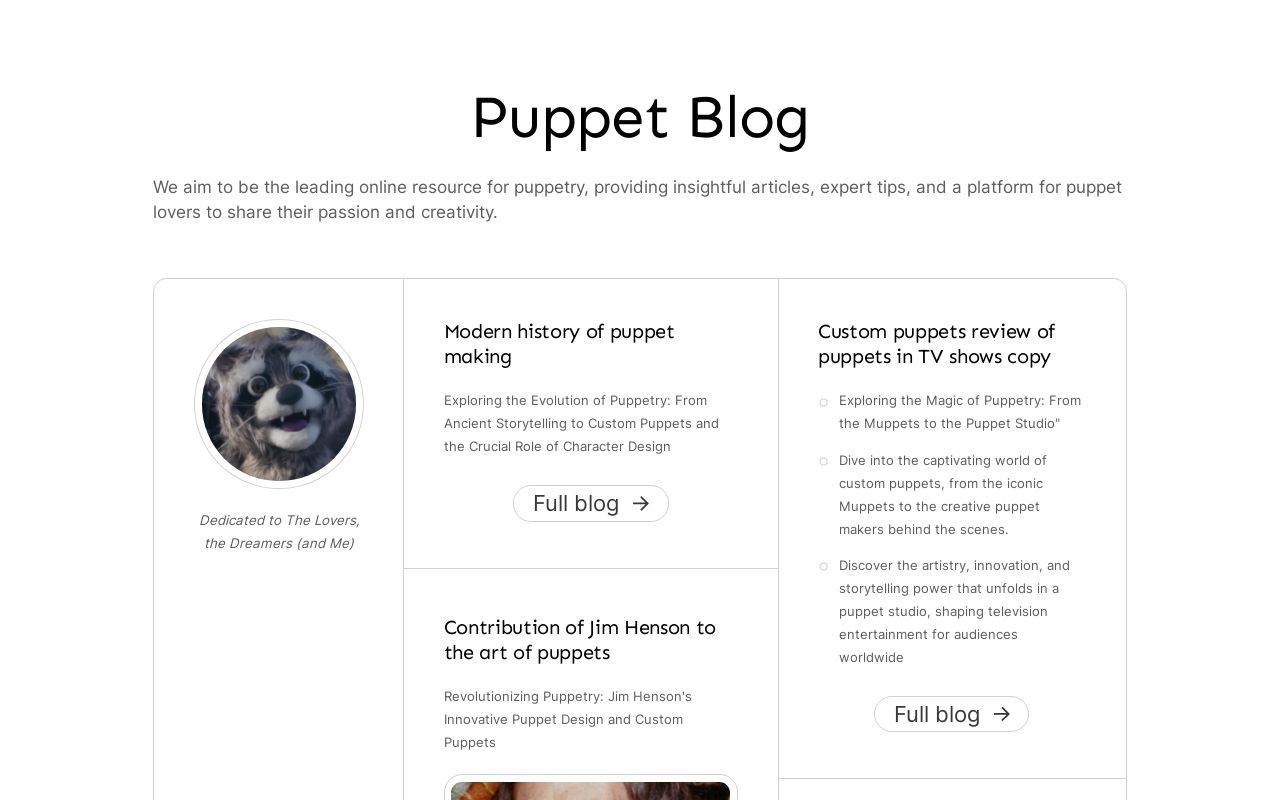Puppets Blog