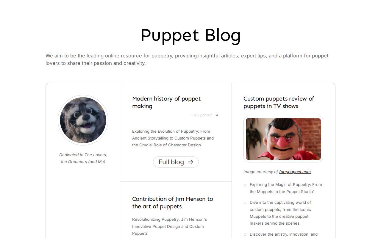 Puppet Blog Puppets Blog
